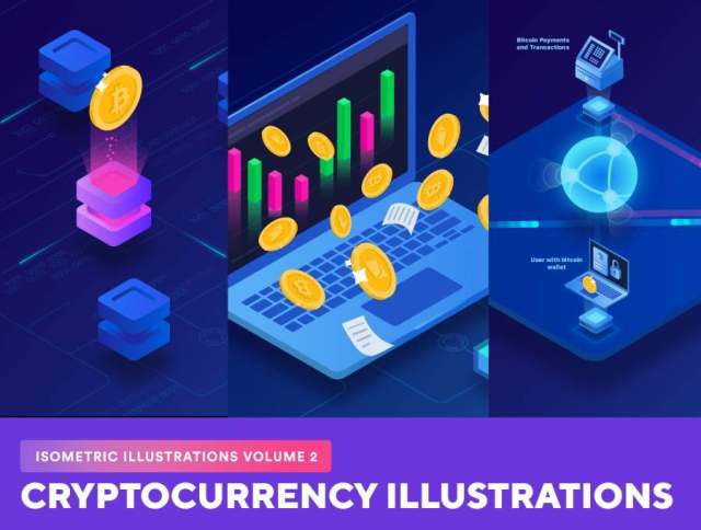 Cryptocurrency插图 等距插图卷 2含AI矢量源文件