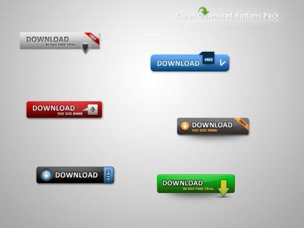 Web2.0网页下载按钮PSD素材二