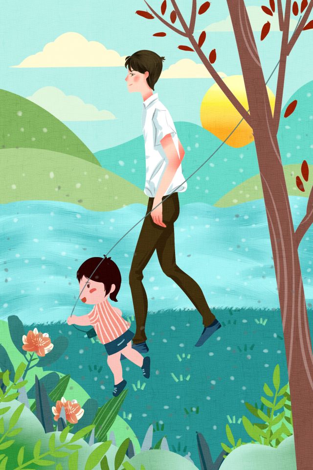 卡通手绘父亲节插画PSD节日素材感恩父爱25 卡通手绘父亲节插画PSD节日素材感恩父爱25