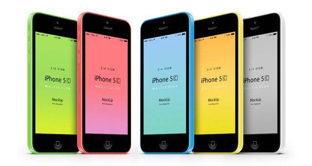 3-4 iPhone 5C Psd矢量模拟 3-4 iPhone 5C Psd矢量模拟