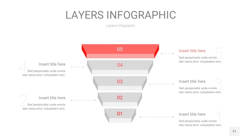 红色3D分层PPT信息图51