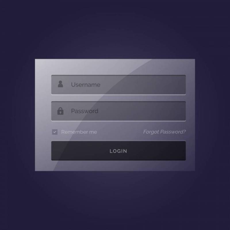 时尚的登录窗体现代模板设计在黑暗的主题