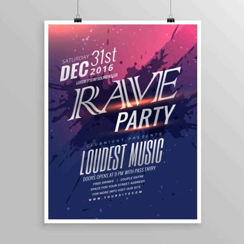 狂欢派对音乐传单模板