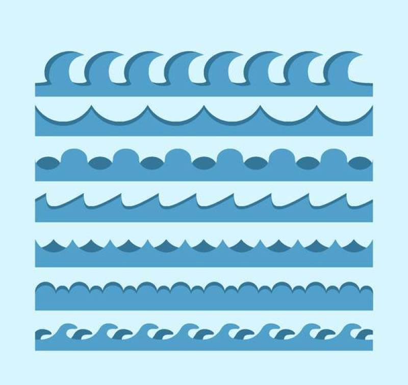 蓝色海浪矢量