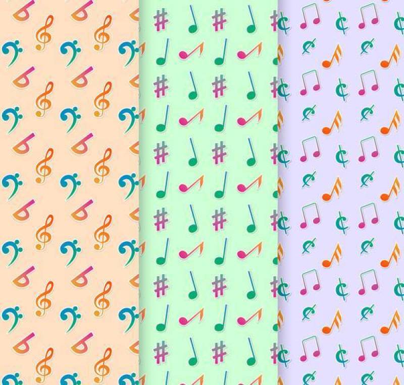 彩色音符无缝背景
