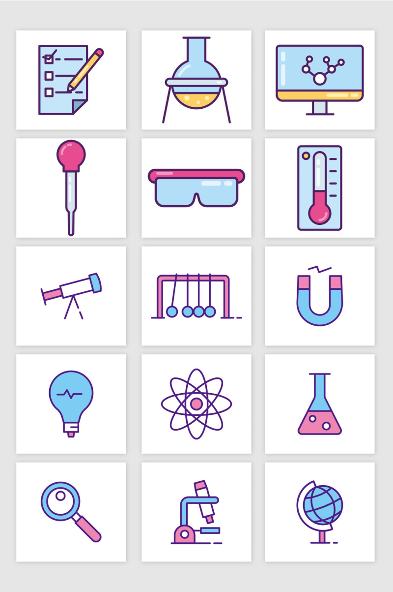 矢量科学实验元素