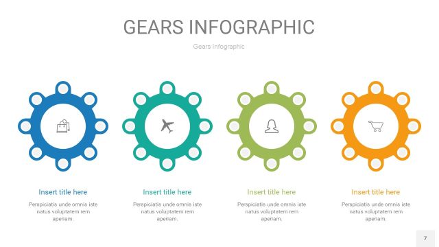 彩色齿轮PPT信息图7