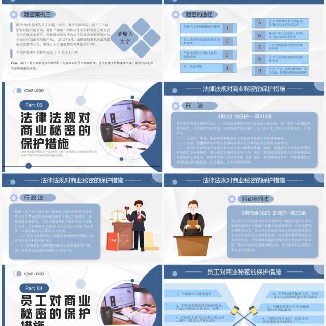 蓝色商务风公司保密培训PPT模板 蓝色商务风公司保密培训PPT模板