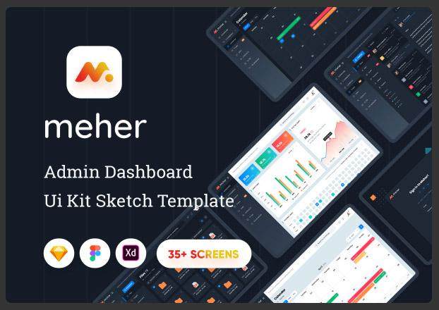 管理仪表板Ui工具包草图模板Meher - Admin Dashboard Ui Kit Sketch Template 管理仪表板Ui工具包草图模板Meher - Admin Dashboard Ui Kit Sketch Template