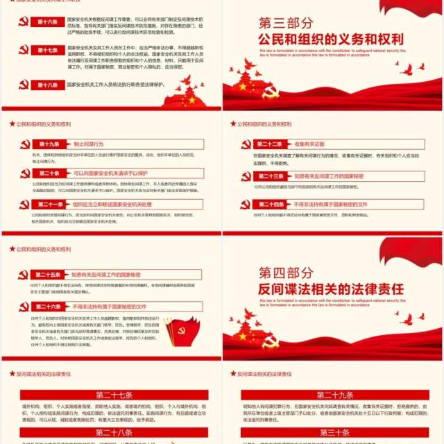 中华人民共和国反间谍法党政党建动态PPT模板