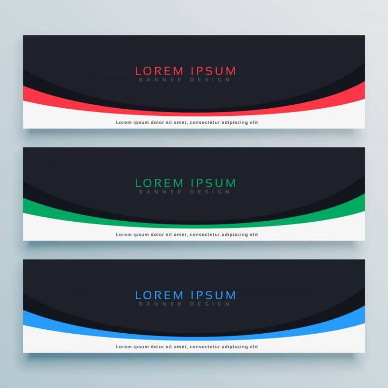 三个抽象的web横幅设计为您的业务