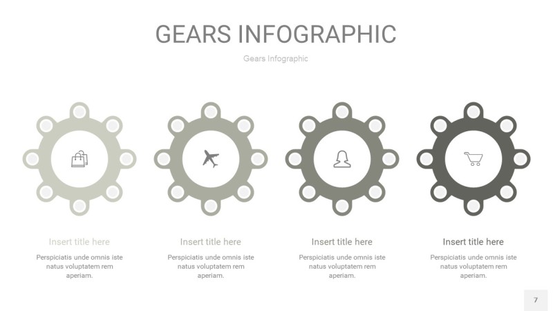 灰色齿轮PPT信息图7