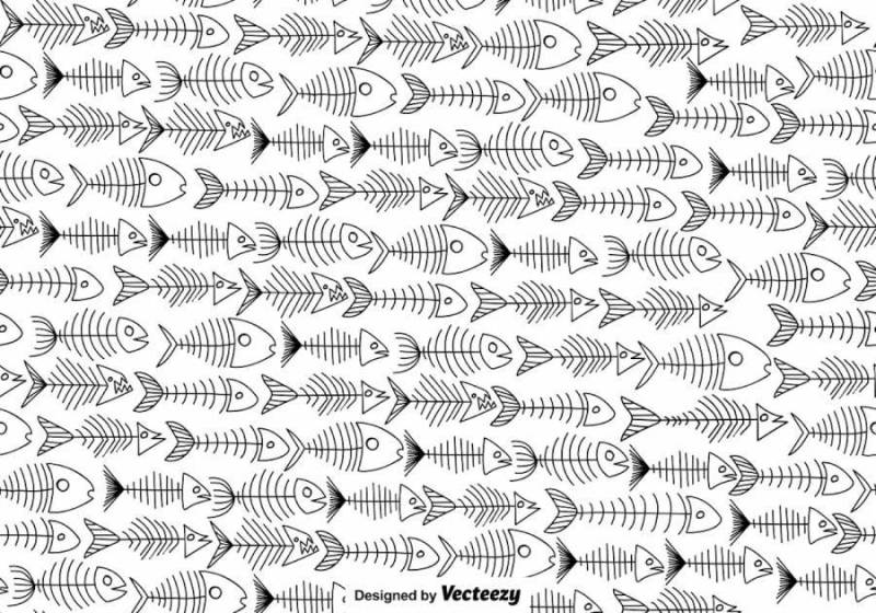矢量鱼骨图标无缝模式