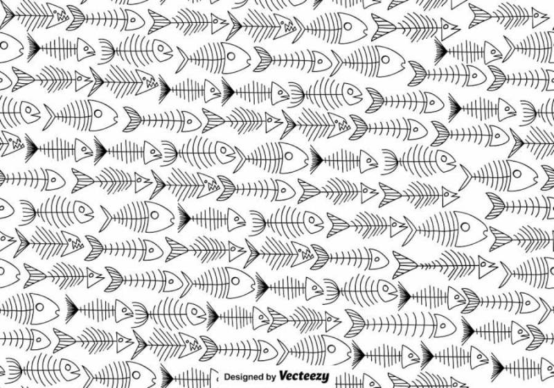 矢量鱼骨图标无缝模式