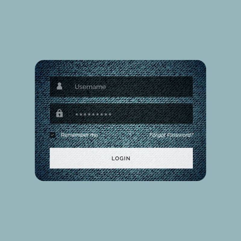登录表单模板在牛仔裤纹理样式