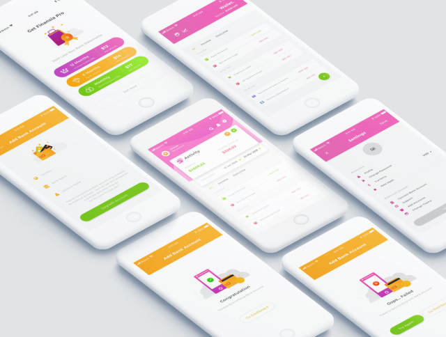 个人预算应用程序的UI设计元素,Finansia Personal Budgeting UI Kit 个人预算应用程序的UI设计元素,Finansia Personal Budgeting UI Kit