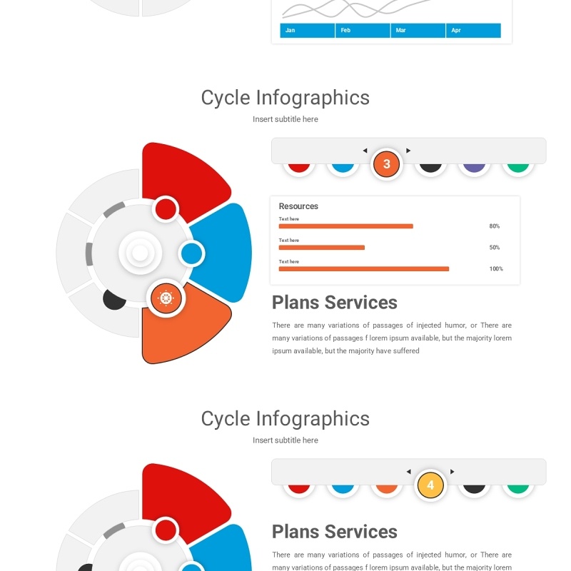 6个循环图信息图PPT素材Modern-Cycle-Infographic