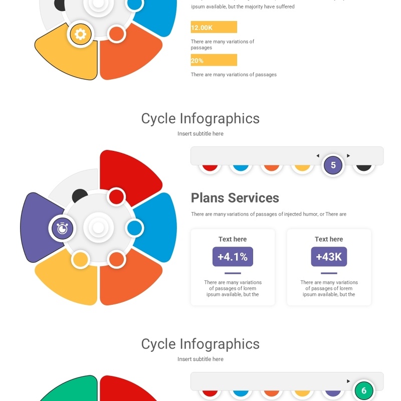 6个循环图信息图PPT素材Modern-Cycle-Infographic