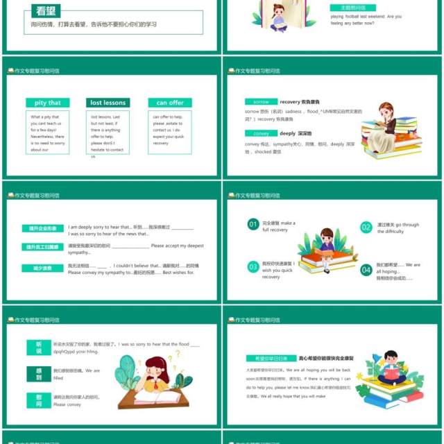 作文专题复习慰问信动态PPT模板 作文专题复习慰问信动态PPT模板