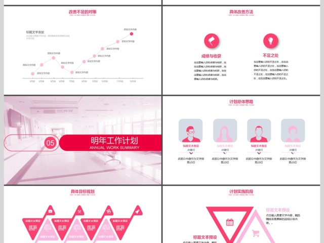 2017年粉色护士年终总结汇报PPT模板