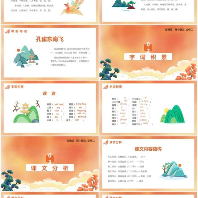 部编版高中语文必修二孔雀东南飞课件PPT模板 部编版高中语文必修二孔雀东南飞课件PPT模板