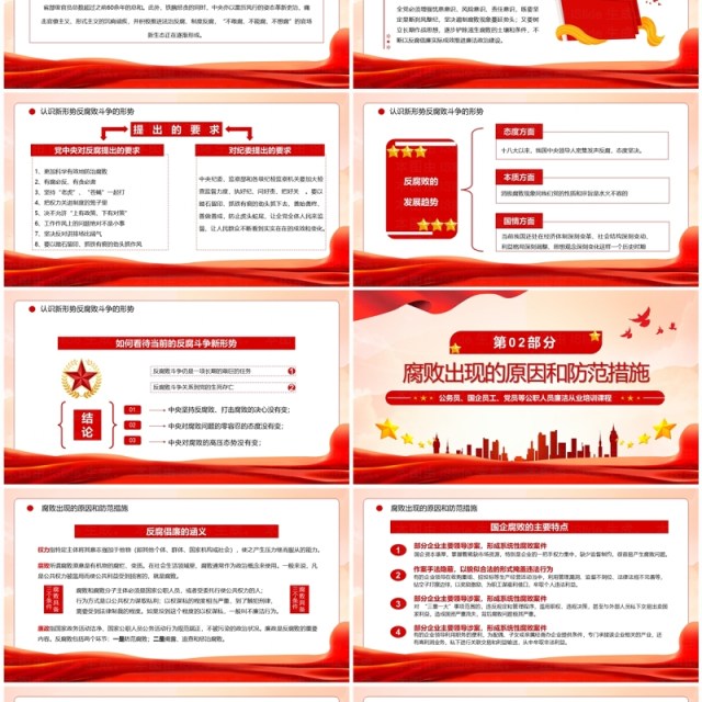 红色党政风严守职业底线坚持廉洁从业主题教育PPT模板 红色党政风严守职业底线坚持廉洁从业主题教育PPT模板