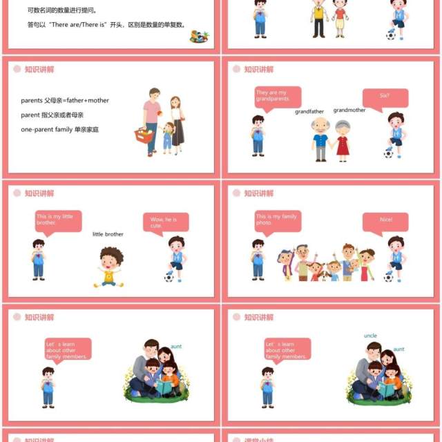 部编版四年级英语上册Meet my family第1课时课件PPT模板 部编版四年级英语上册Meet my family第1课时课件PPT模板