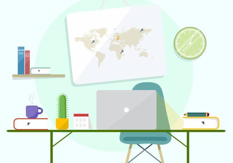 矢量设计师的桌面插图