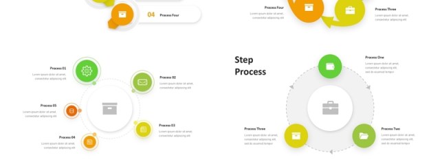 项目步骤流程图信息图PPT模板Step Process - Presentation Template