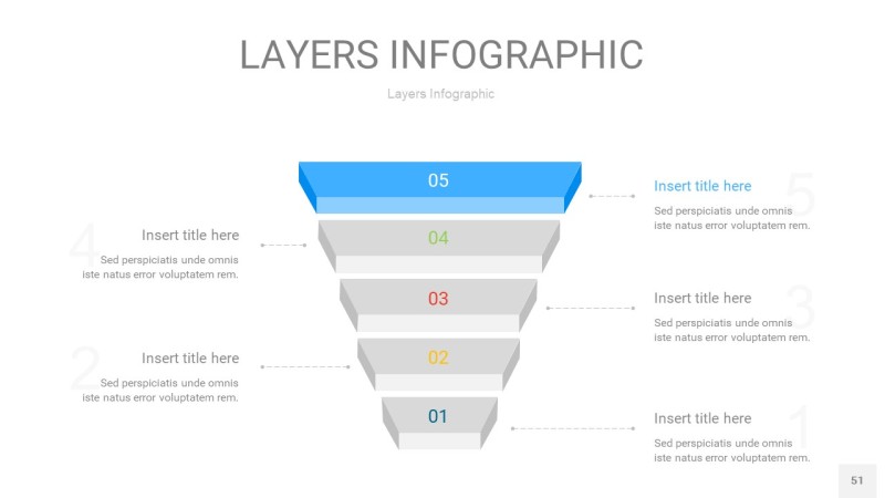 四色3D分层PPT信息图51