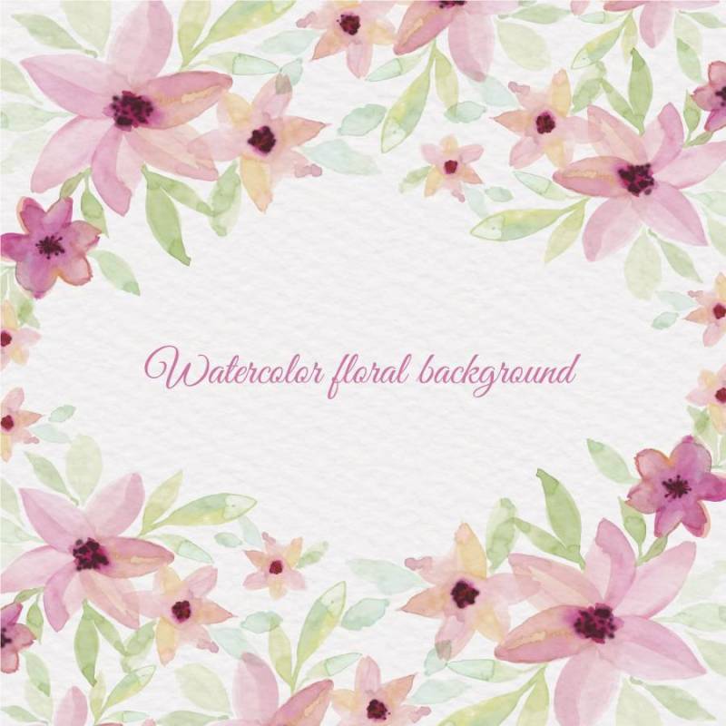 矢量水彩花卉背景