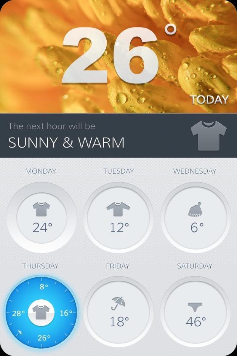 清爽的天气APP&nbsp;UI