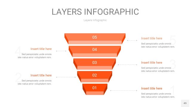 橘红色3D分层PPT信息图49