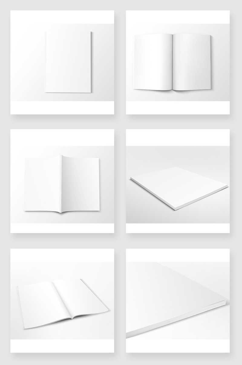 白色空白画册模板设计贴图样机素材
