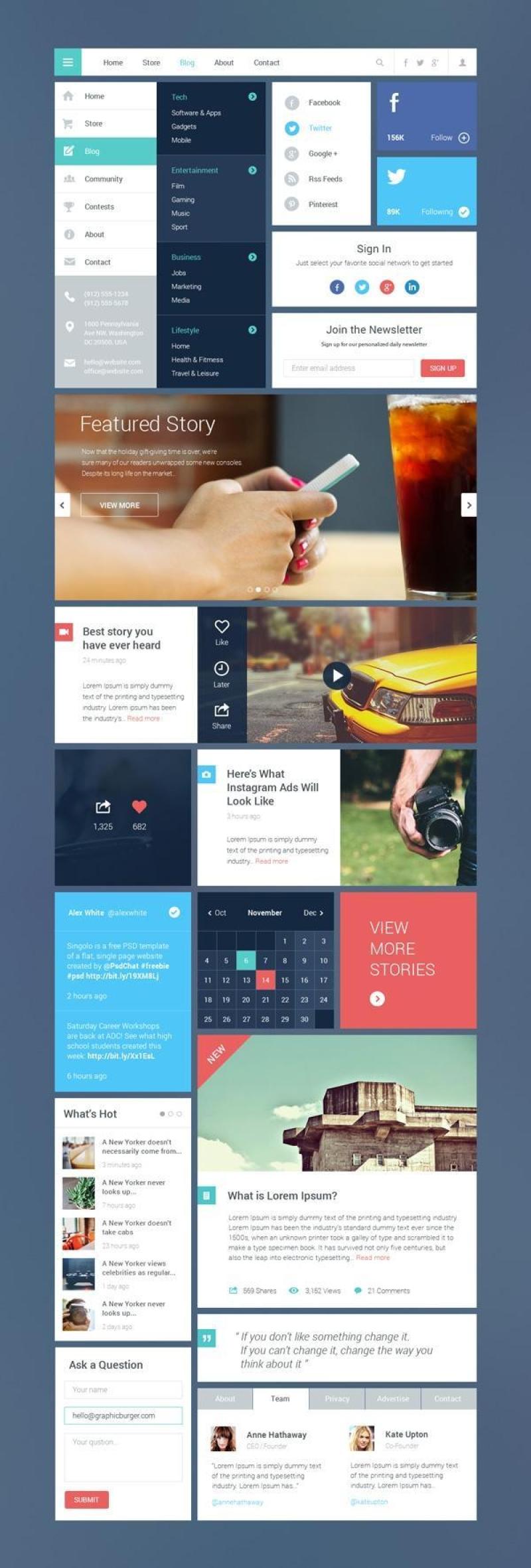 博客/杂志 UI Kit