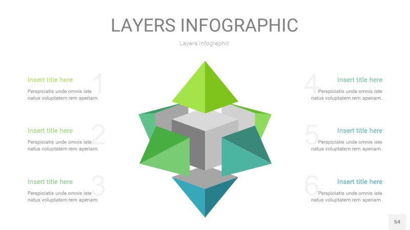 浅绿色3D分层PPT信息图54