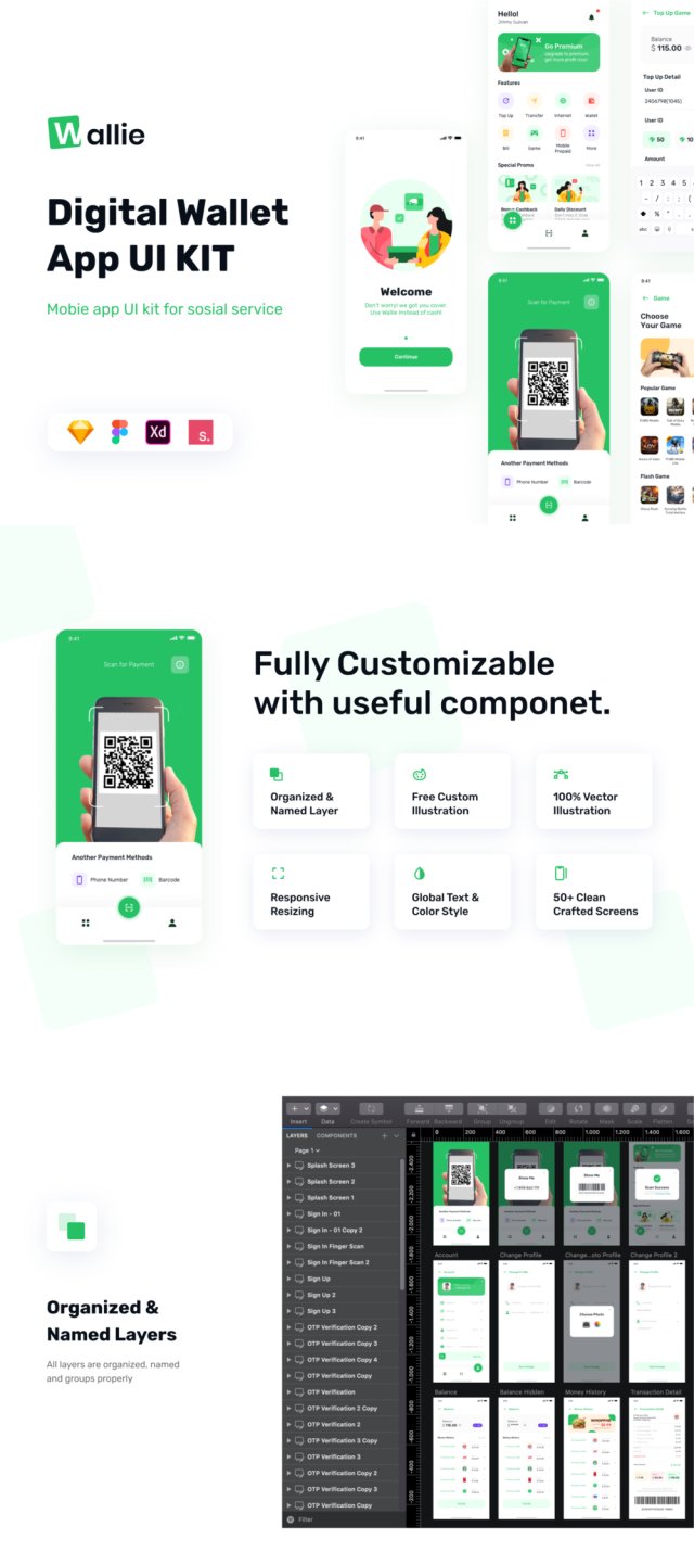 Wallie - 数字钱包应用程序UI KIT,Wallie - 数字钱包应用程序UI KIT Wallie - 数字钱包应用程序UI KIT,Wallie - 数字钱包应用程序UI KIT