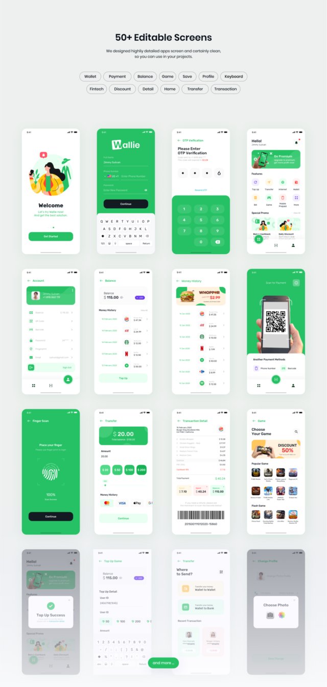 Wallie - 数字钱包应用程序UI KIT,Wallie - 数字钱包应用程序UI KIT Wallie - 数字钱包应用程序UI KIT,Wallie - 数字钱包应用程序UI KIT