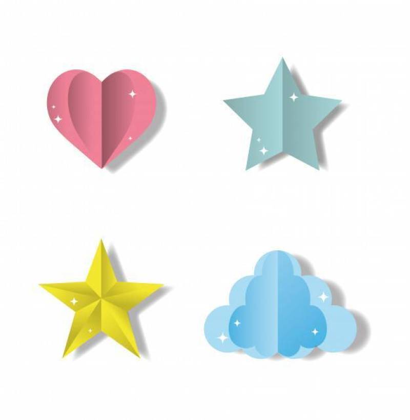 Set of paper art icons