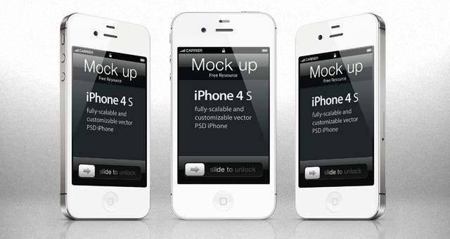 iPhone 4s Psd矢量模拟模板 iPhone 4s Psd矢量模拟模板