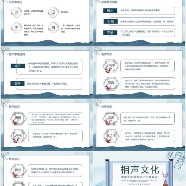 中国传统相声文化主题宣讲动态PPT模板 中国传统相声文化主题宣讲动态PPT模板