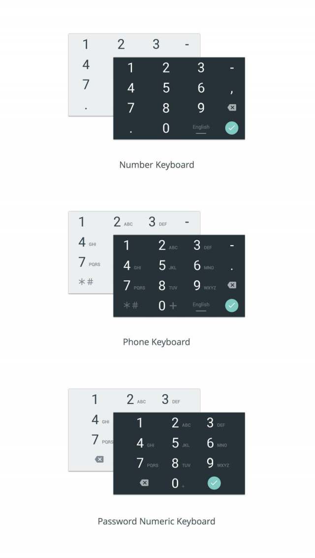 Material Design 数字键盘 Material Design 数字键盘