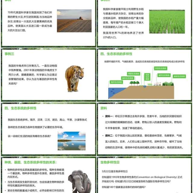 部编版八年级生物上册认识生物的多样性PPT模板