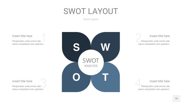 莫兰迪蓝色SWOT图表PPT16