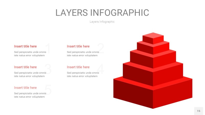 红色3D分层PPT信息图15