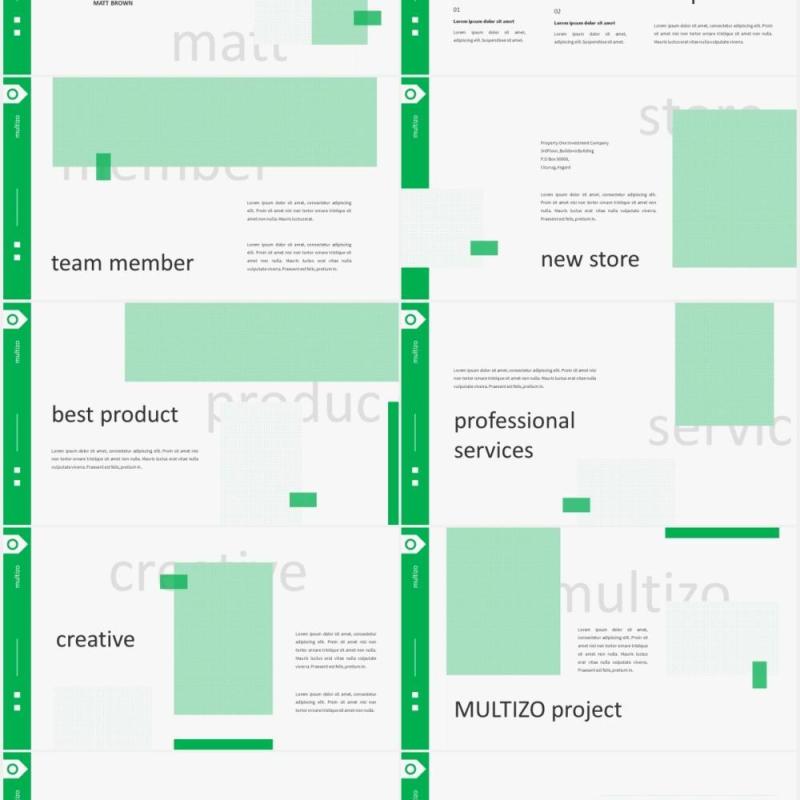 绿色简约医学医疗多用途PPT图片排版设计模板MULTIZO - Multi-purpose Powerpoint Template