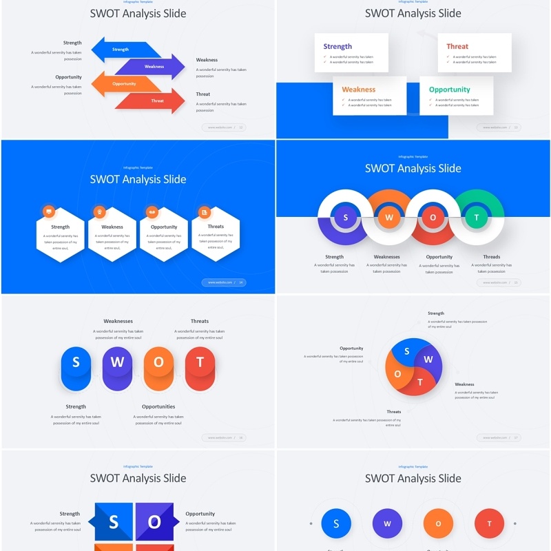 SWOT分析图表PPT模板SWOT Analysis - Light