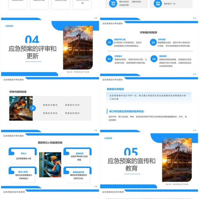 蓝色简约风安全生产应急预案培训PPT模板