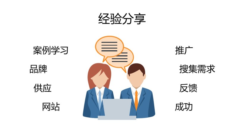 蓝色商务人物PPT图表-3