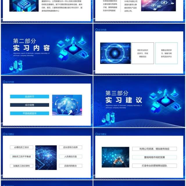 电子公司实习心得体会报告动态PPT模板